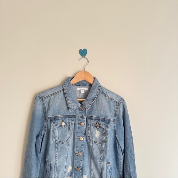 StS Blue Ella Boyfriend Distressed Women’s Denim Jacket Long Sleeve Size Adult - Picture 5 of 11